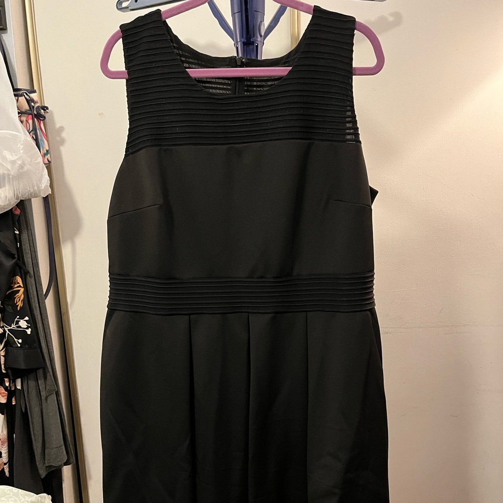 Lane Bryant Black Pleated Sheath Mini Dress